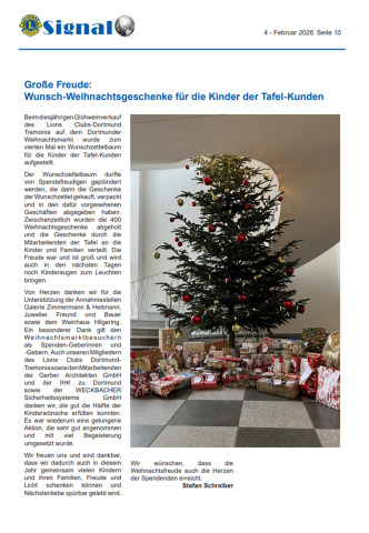 Wunsch-Weihnachtsgeschenke für die Kinder der Tafel-Kunden 2025